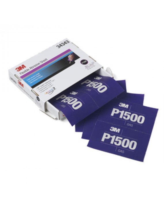 3M 34343 Esnek Hookit P1500 Tabaka El Zımparası 140x173mm