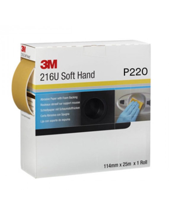 3M 50332 216U Sarı Rulo Sünger Zımpara P220 114x135mm (25m)